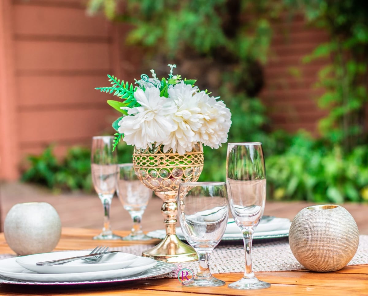 Luxury picnic setup in the spa garden