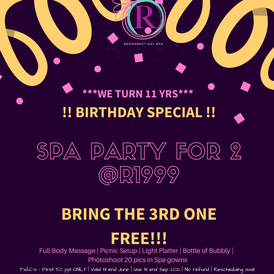 Birthday Special ! Spa party for 2 Bring 3rd one for free Party package