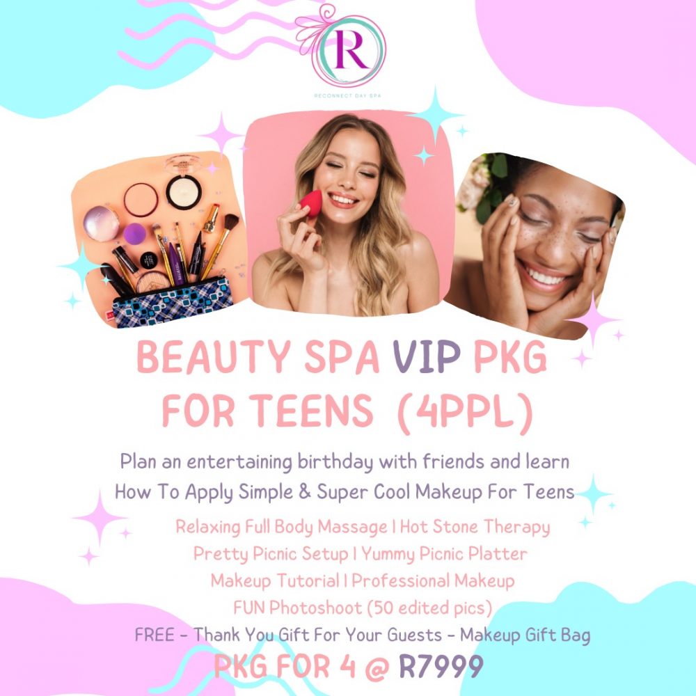 Popular spa party packages for teens / kids Reconnect Day Spa