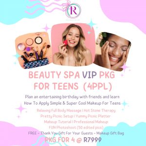teens spa party package for 4