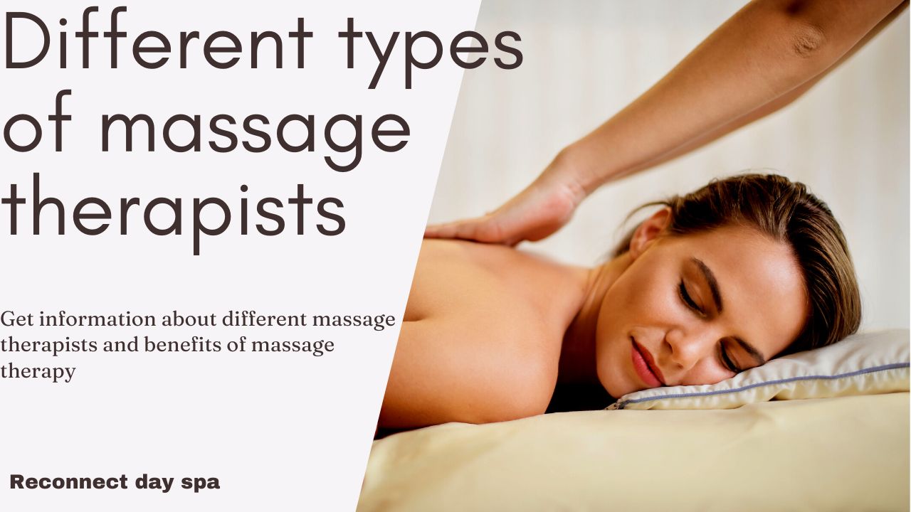 different types of massage therapists and a girl getting massage image